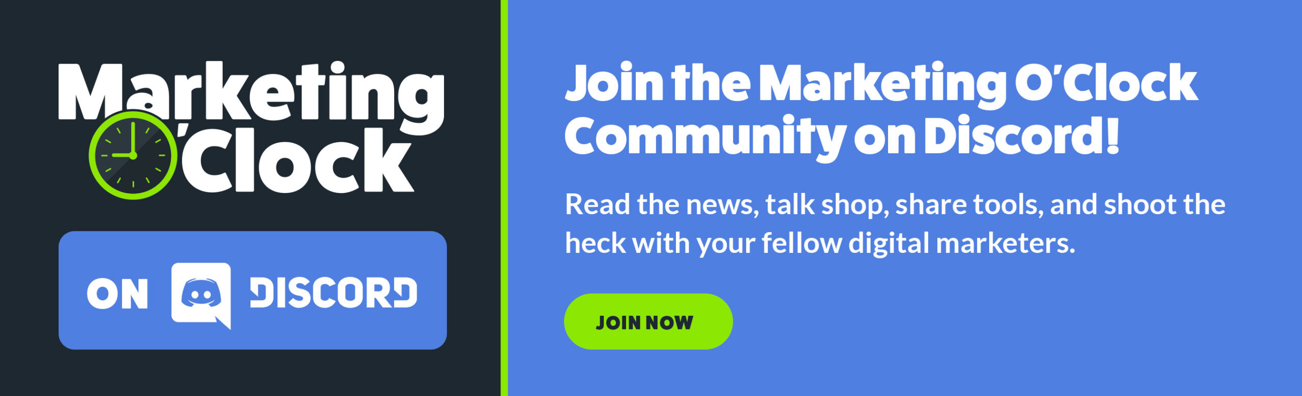 Join the Marketing O'Clock Community on Discord!